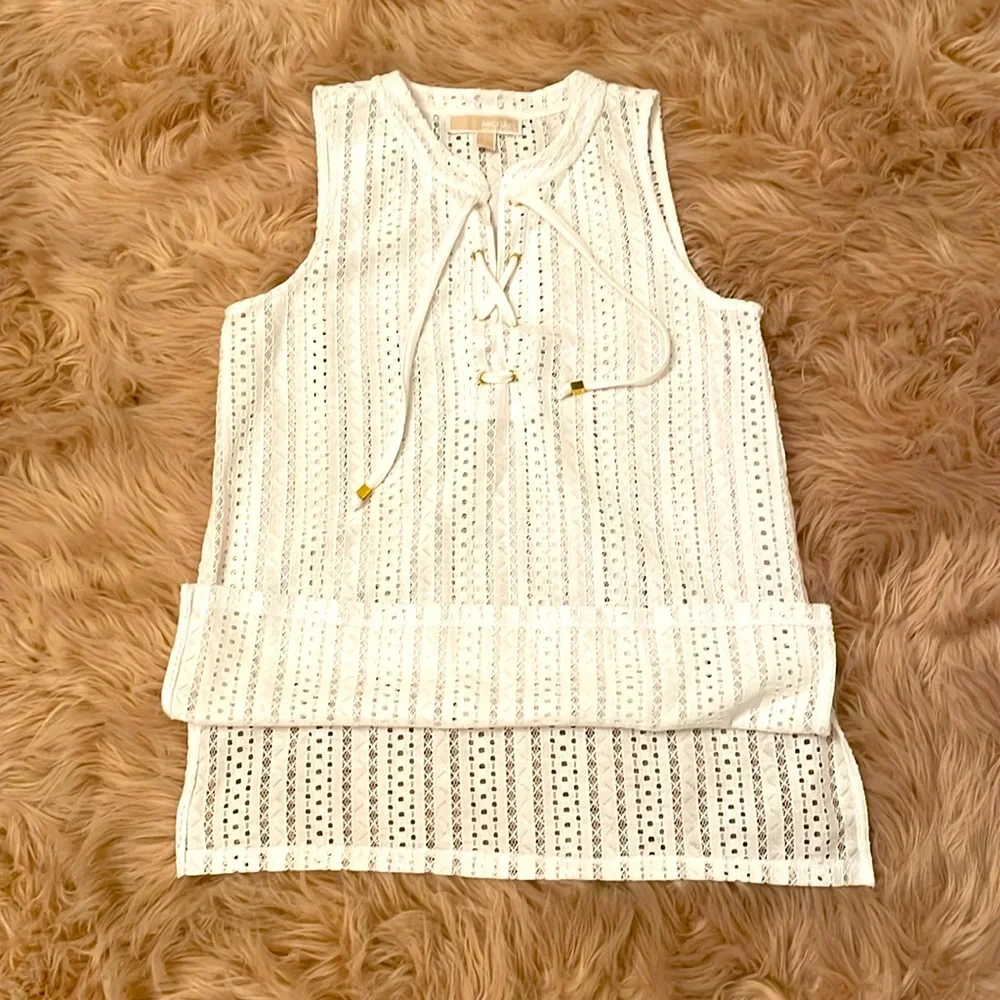Michael Kors White Eyelet Top - Picture 4 of 5